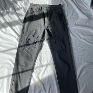 washed black mom jeans